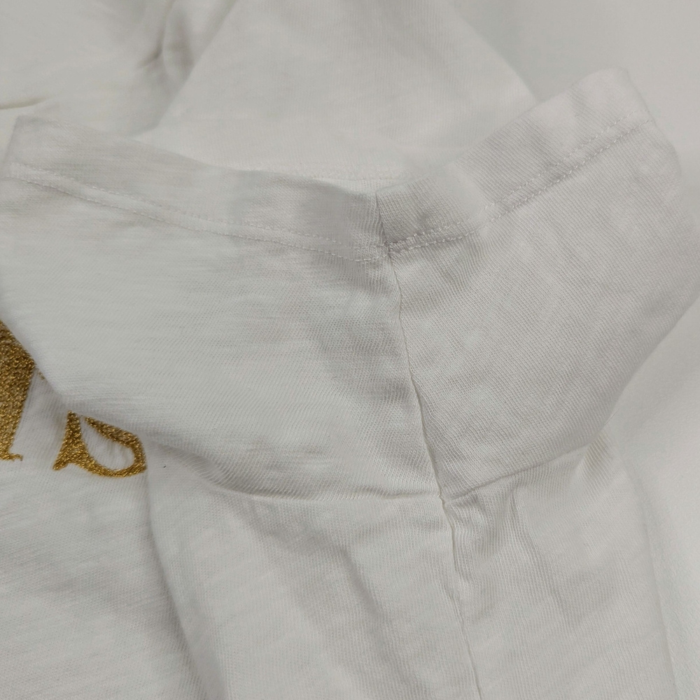 J. Crew Factory White Tee with Gold 'Cheers!' Print Women's XL - Picture 10 of 11